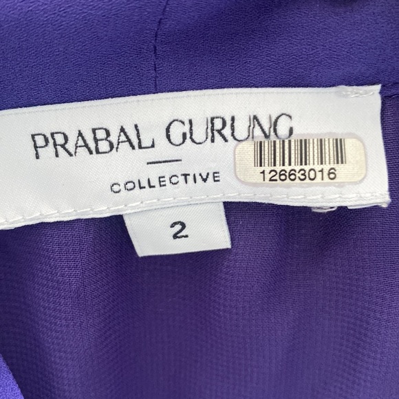 (A54) PRABAL GURUNG COLLECTIVE
Tie-Neck Blouse, Sleeveless, Color-Purple, Size 2 - Picture 6 of 12
